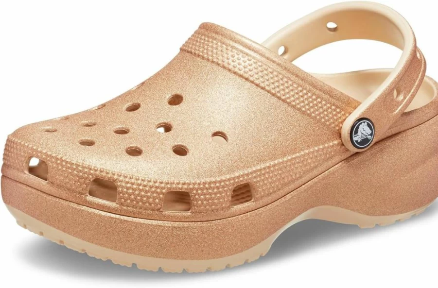 Crocs Women's Classic Platform Clog with Glitter - Comfortable & Stylish Slip-On Shoes