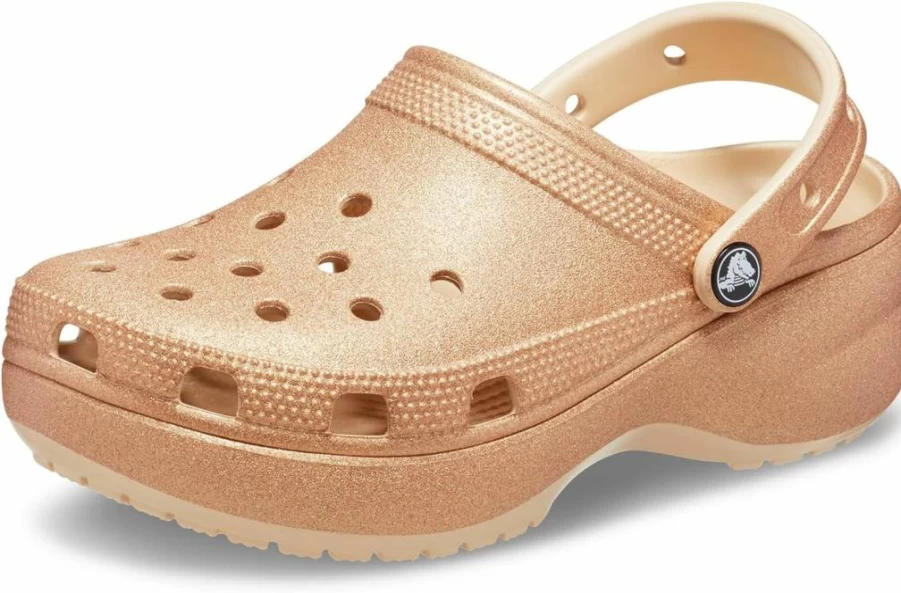 Crocs Women's Classic Platform Clog with Glitter - Comfortable & Stylish Slip-On Shoes