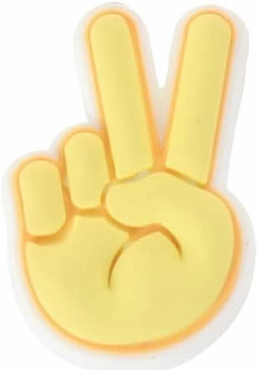 Crocs Jibbitz Shoe Charms - Peace Hand Sign & Love Design for Crocs Clogs | Small Decorative Accessories