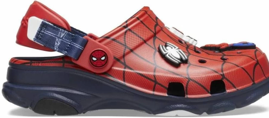 Crocs Kids Spiderman Classic All-Terrain Clogs - Unisex Children's Lightweight Slip-On Shoes