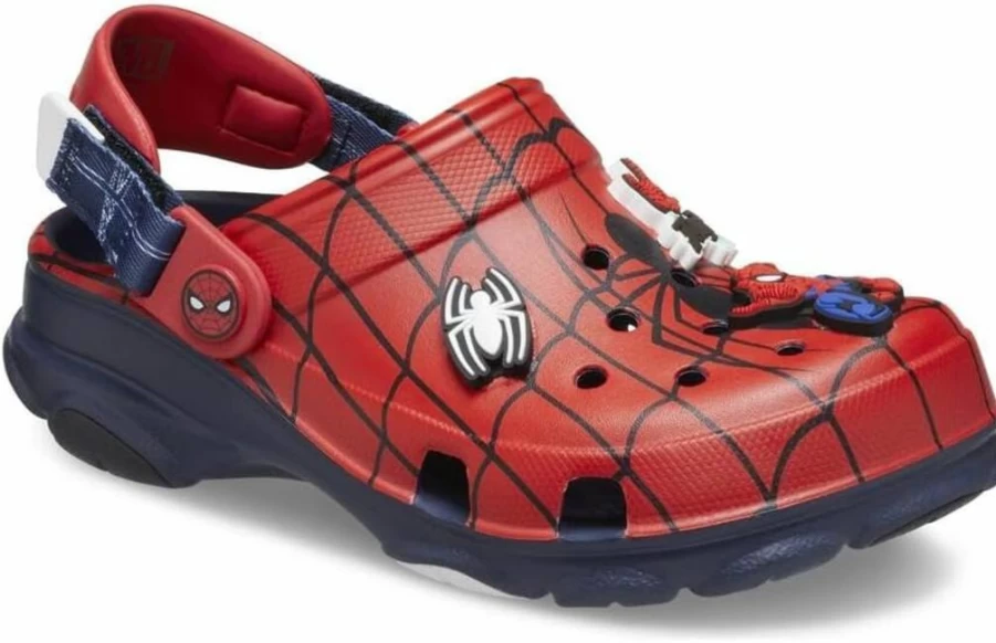 Crocs Kids Spiderman Classic All-Terrain Clogs - Unisex Children's Lightweight Slip-On Shoes