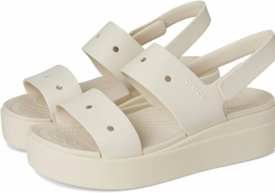 Crocs Women's Brooklyn Low Wedge Sandals - Comfortable & Stylish Slip-On Shoes