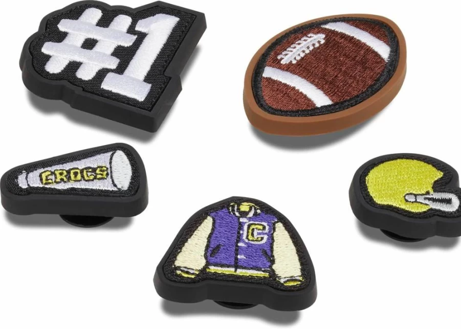 Crocs Jibbitz Shoe Charms 5-Pack | Sport-Themed Decorative Clips for Crocs Footwear
