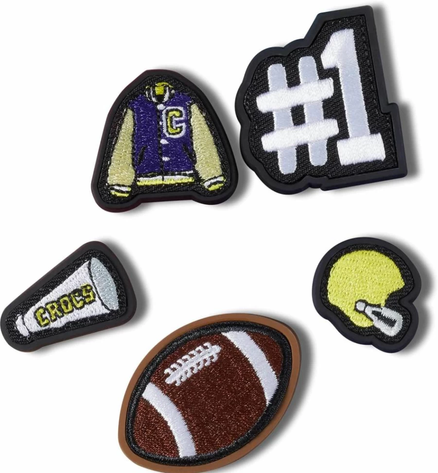 Crocs Jibbitz Shoe Charms 5-Pack | Sport-Themed Decorative Clips for Crocs Footwear