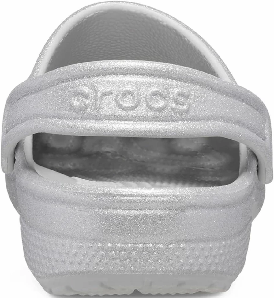 Crocs Kids' Classic Glitter Clogs | Sparkly Lightweight Comfort Slip-On Shoes for Girls & Boys