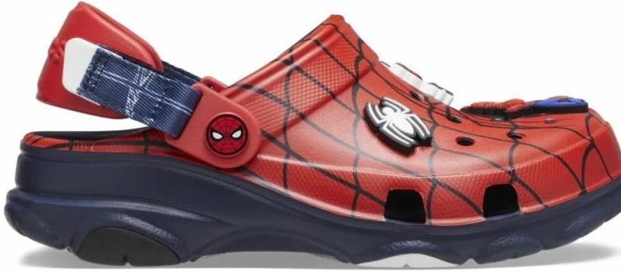Crocs Kids Spiderman Classic All-Terrain Clogs - Unisex Children's Lightweight Slip-On Shoes