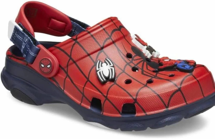 Crocs Kids Spiderman Classic All-Terrain Clogs - Unisex Children's Lightweight Slip-On Shoes