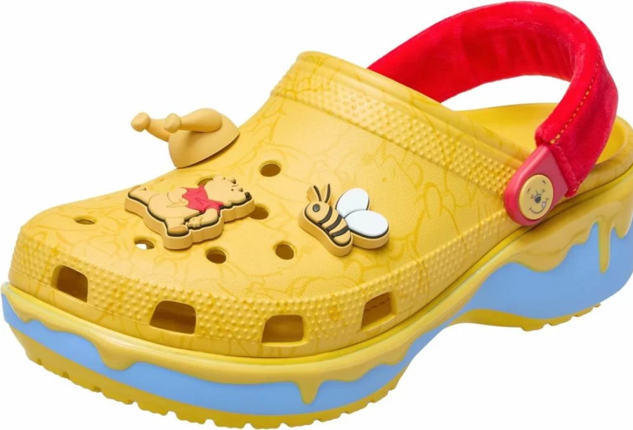 Crocs Women's Disney Winnie The Pooh Platform Clogs | Lightweight Comfort Slip-On Shoes