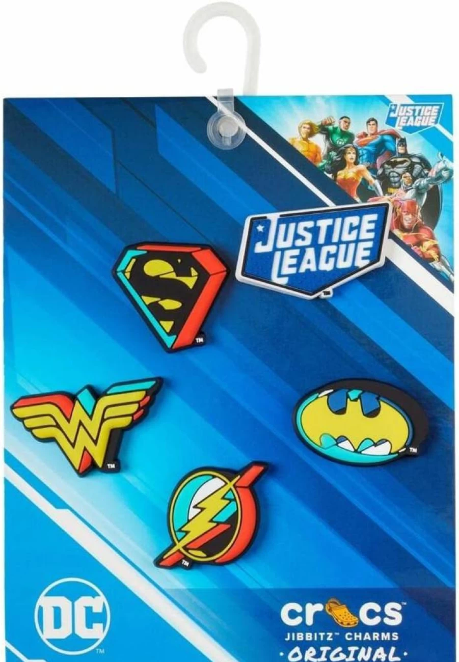 Crocs Jibbitz Justice League Shoe Charms - 5-Pack Superhero Decorations for Crocs Shoes