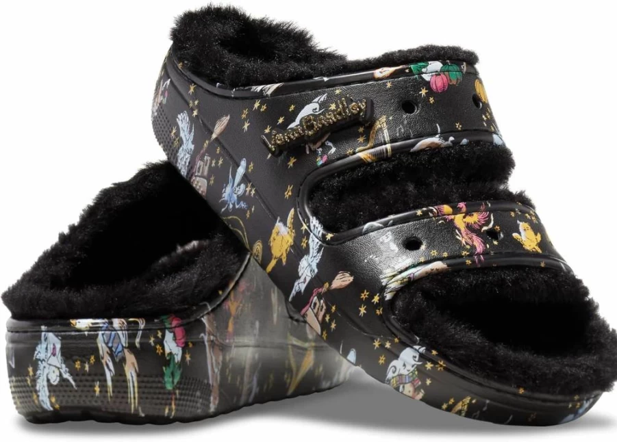 Crocs Unisex Adult Classic Harry Potter Fuzzy Cozzzy Sandals with Platform