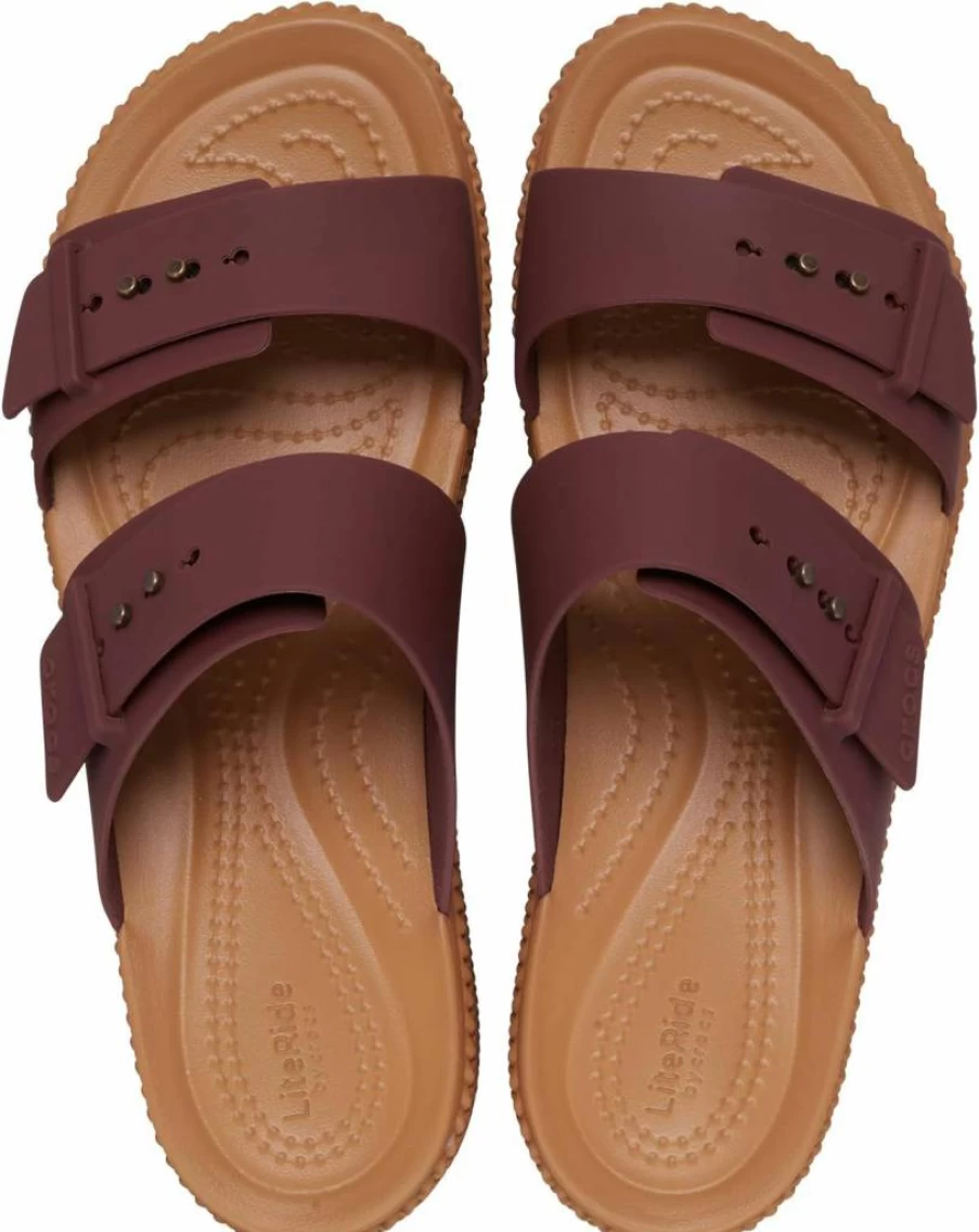 Crocs Women's Brooklyn Low Wedge Sandal with Buckle - Comfortable Slip-On Casual Shoes