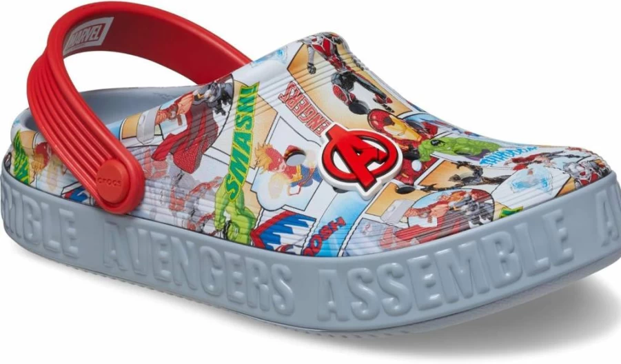 Crocs Kids Avengers Off Court Clogs | Unisex Lightweight Slip-On Shoes for Little & Big Kids