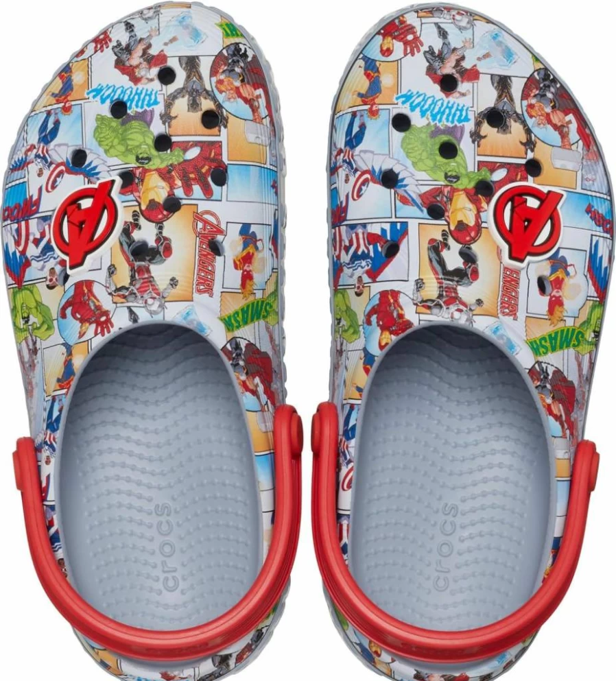 Crocs Kids Avengers Off Court Clogs | Unisex Lightweight Slip-On Shoes for Little & Big Kids