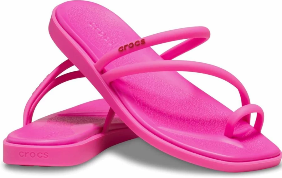 Crocs Women's Miami Toe Loop Sandals - Comfortable Flat Summer Beach Shoes