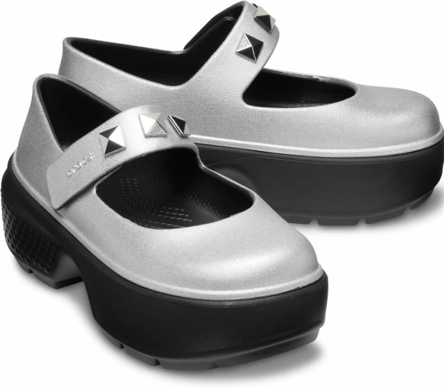 Crocs Women's Stomp Mary Jane Flats - Comfortable & Stylish Slip-Resistant Casual Shoes