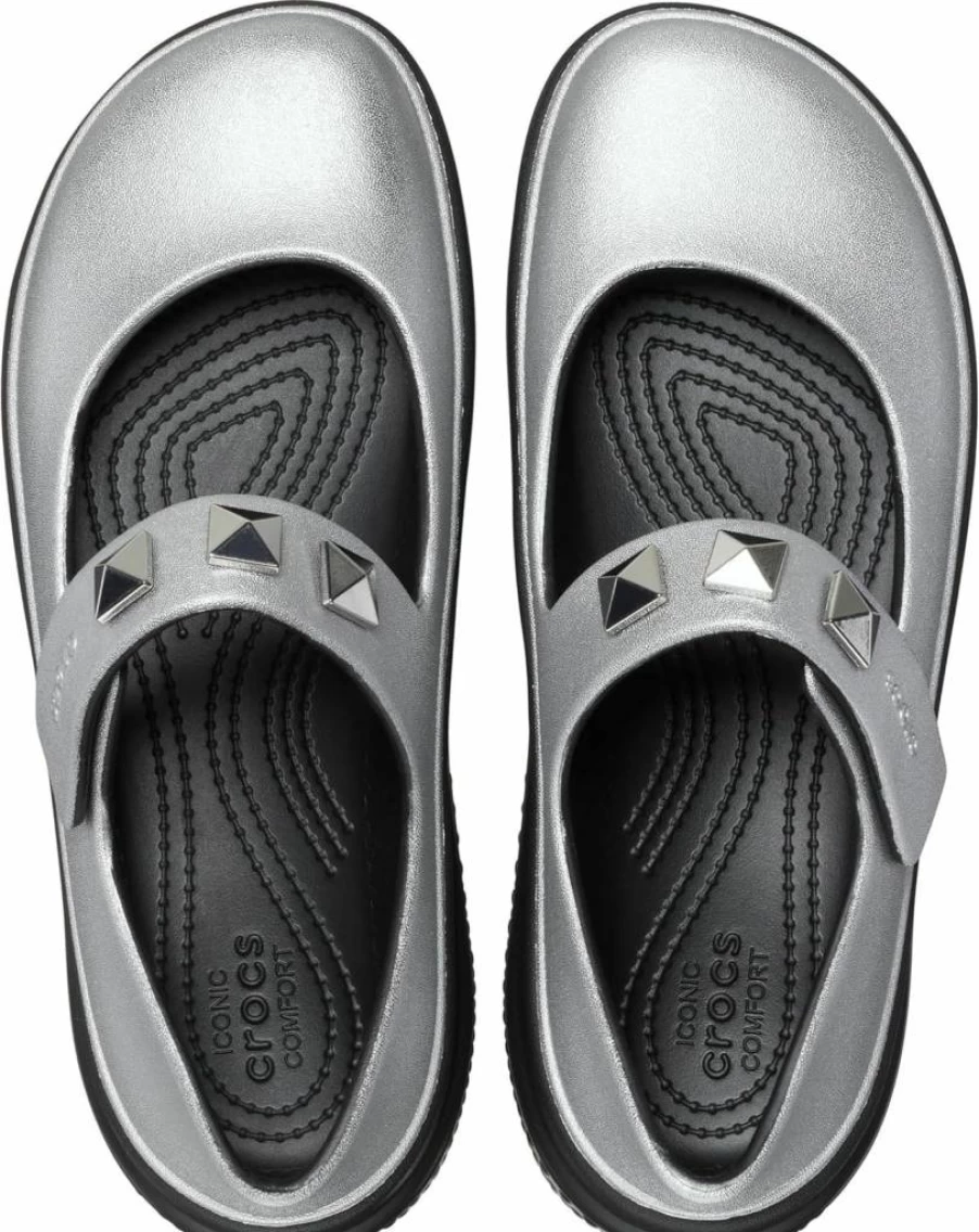 Crocs Women's Stomp Mary Jane Flats - Comfortable & Stylish Slip-Resistant Casual Shoes