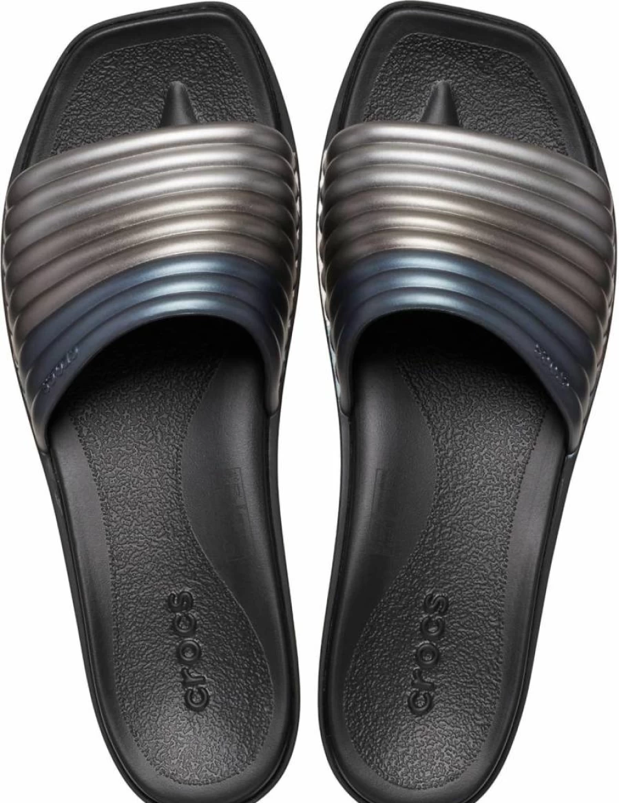 Crocs Women's Miami Slide Sandals - Comfortable Lightweight Slip-Resistant Beach Pool Slides