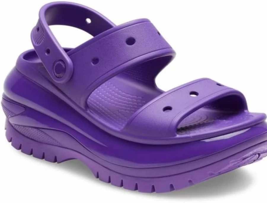 Crocs Women's Classic Mega Crush Sandal Wedge Platform Comfort Slide Sandals