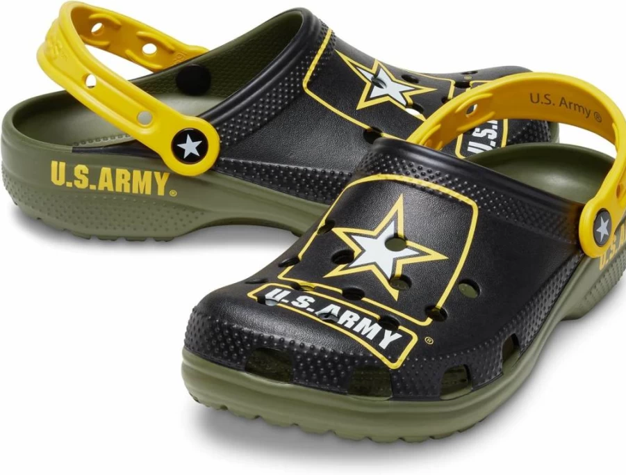 Crocs Unisex Classic Military Clogs for Adults - Comfortable Slip-Resistant Footwear