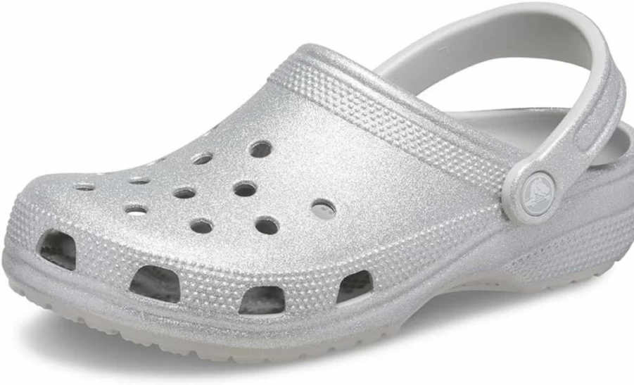 Crocs Unisex Adult Classic Glitter Clogs | Sparkly Comfort Slip-On Shoes for Men & Women