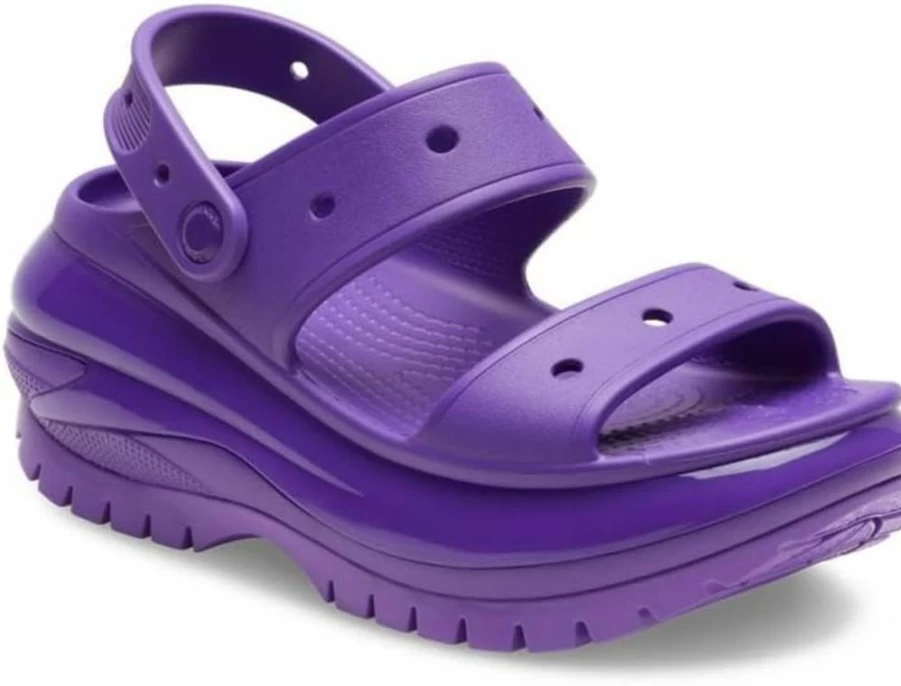 Crocs Women's Classic Mega Crush Sandal Wedge Platform Comfort Slide Sandals
