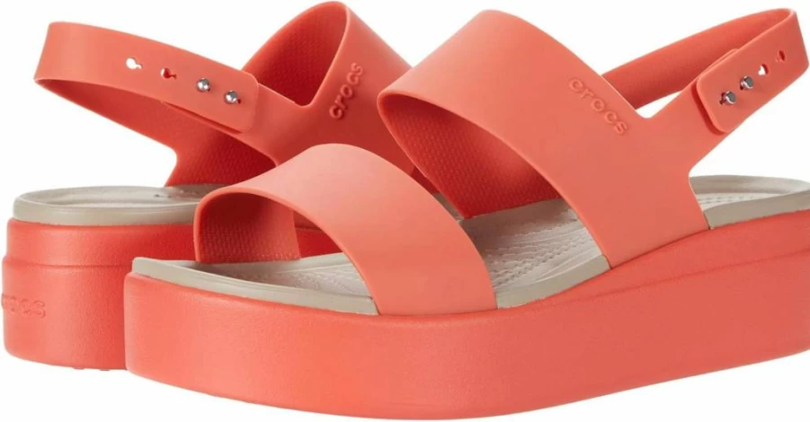 Crocs Brooklyn Low Wedge Women's Comfort Slip-On Shoes Lightweight Casual Loafers