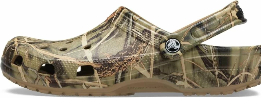 Crocs Unisex Classic Clog - Realtree Camo Design Comfortable Slip-On Water Shoes for Men & Women