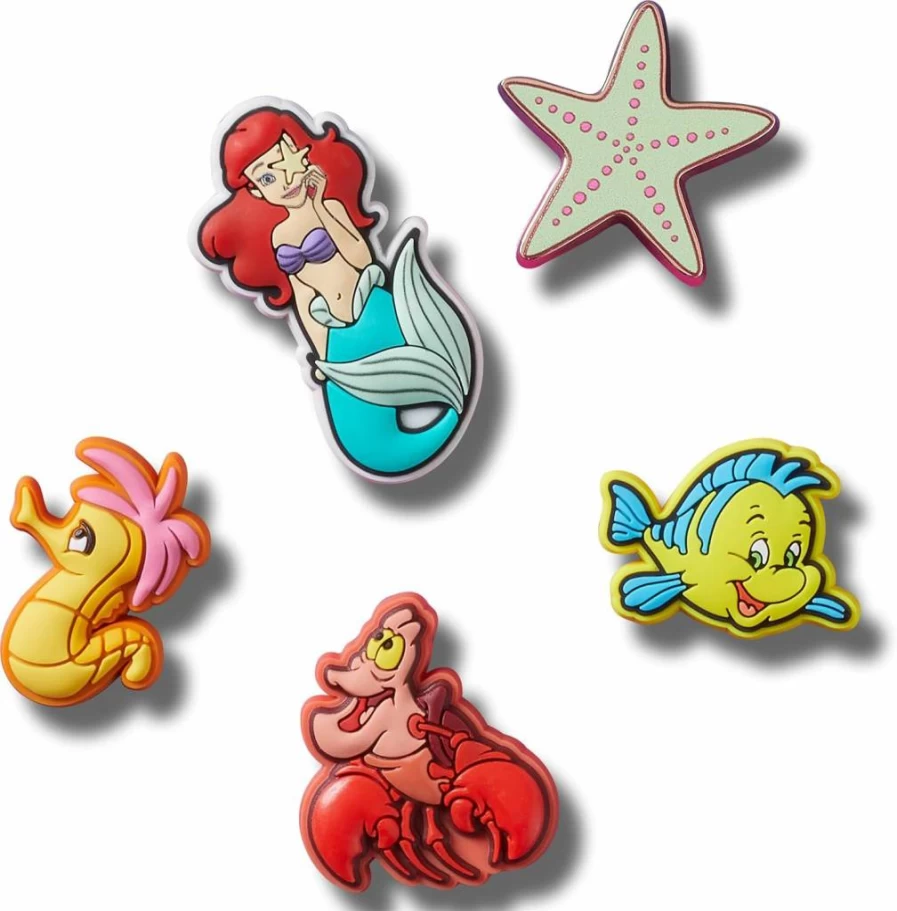 Crocs Disney Princess Ariel Clogs for Adults & Kids - 5-Pack Unisex Character Collection Multi Packs
