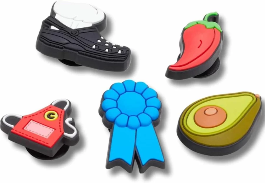 Crocs Jibbitz Food Charms 5-Pack - One-of-a-Kind Chef-Themed Shoe Accessories for Crocs Shoes