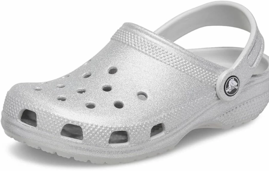 Crocs Kids' Classic Glitter Clogs | Sparkly & Comfortable Children's Sandals