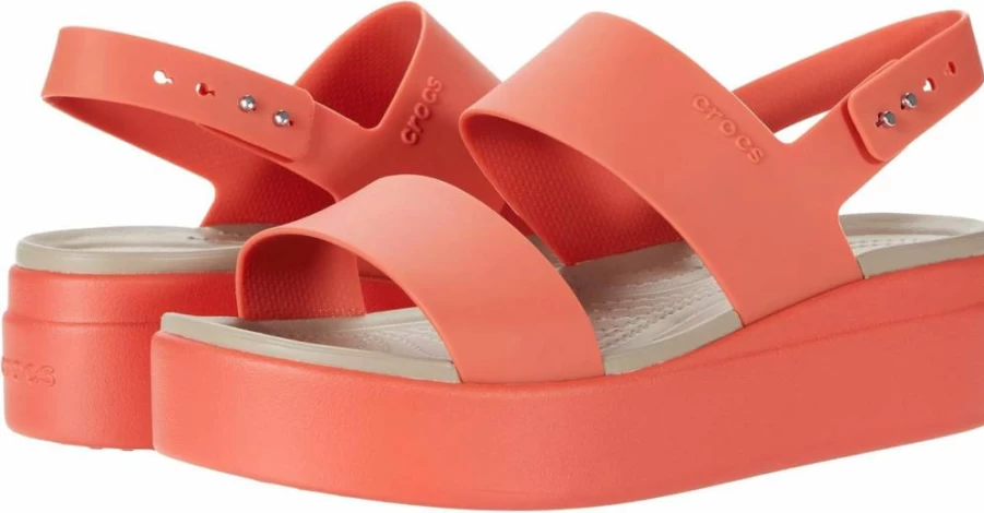 Crocs Brooklyn Low Wedge Women's Comfort Slip-On Shoes Lightweight Casual Loafers