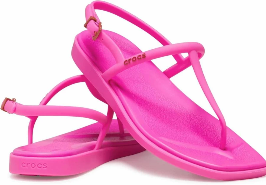Crocs Women's Miami Thong Sandals - Comfortable Flat Beach Flip Flops for Ladies