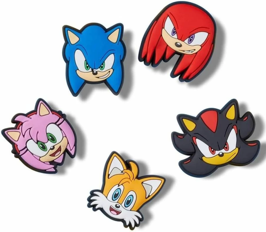 Crocs Unisex Jibbitz Shoe Charms - Sega Hedgehog Multi-Pack Character Decorations
