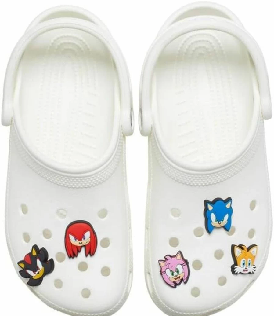 Crocs Unisex Jibbitz Shoe Charms - Sega Hedgehog Multi-Pack Character Decorations