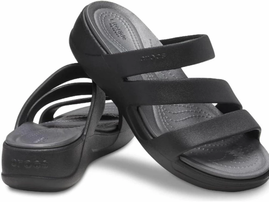 Crocs Women's Boca Wedge Sandal - Strappy Comfortable Slide Shoes for Ladies