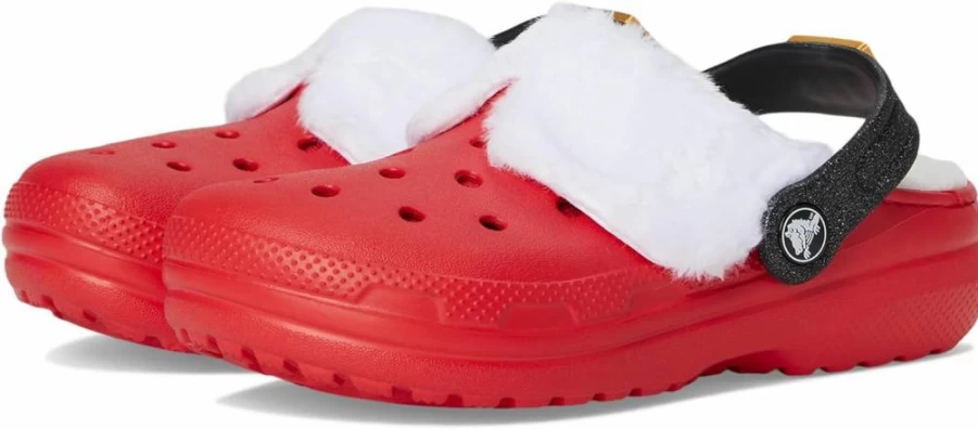 Crocs Kids Classic Holiday Lined Clogs - Unisex Children's Comfortable Slip-On Winter Shoes