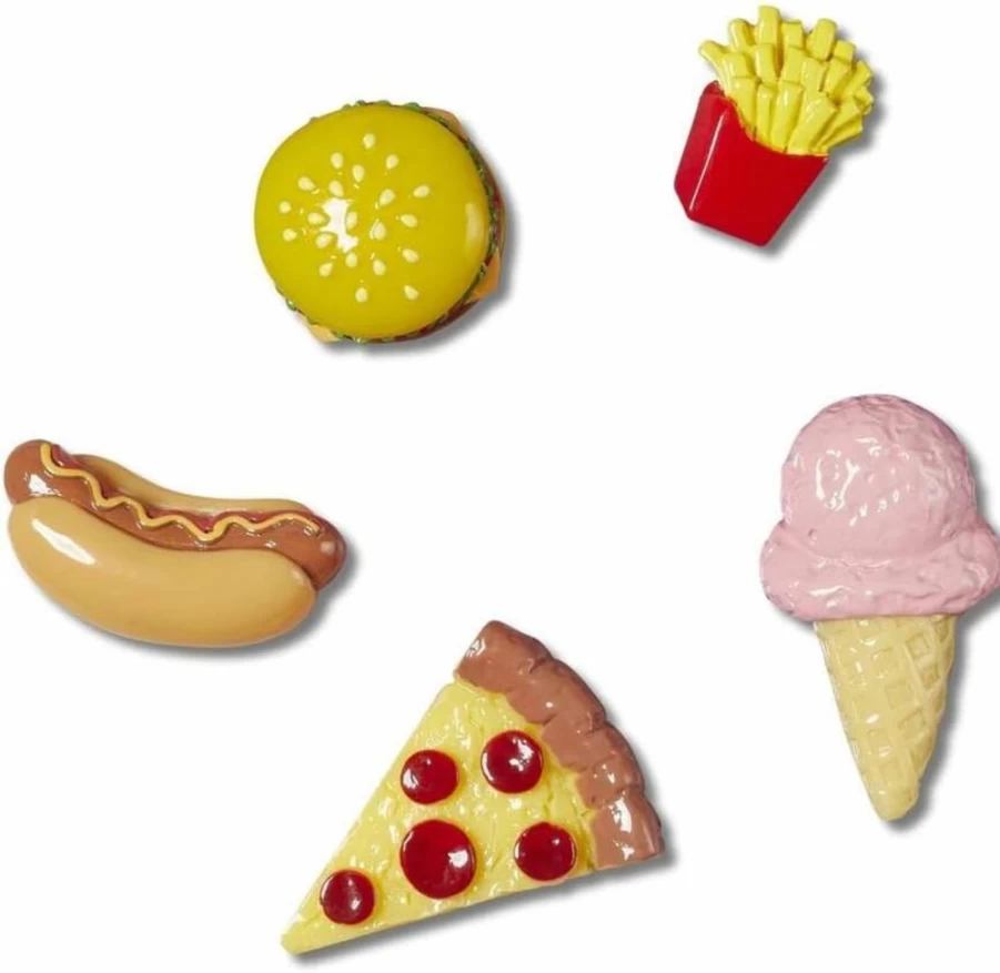 Crocs Jibbitz Shoe Charms - 5-Pack Food-Themed Decorations for Crocs Shoes