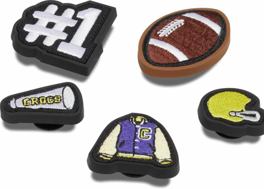 Crocs Jibbitz Shoe Charms 5-Pack - Sport-Themed Decorative Clips for Crocs Footwear