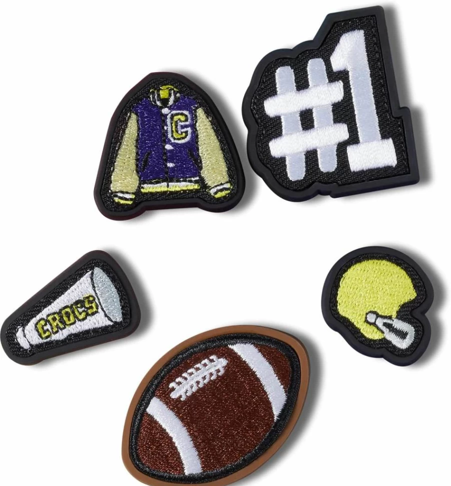 Crocs Jibbitz Shoe Charms 5-Pack - Sport-Themed Decorative Clips for Crocs Footwear