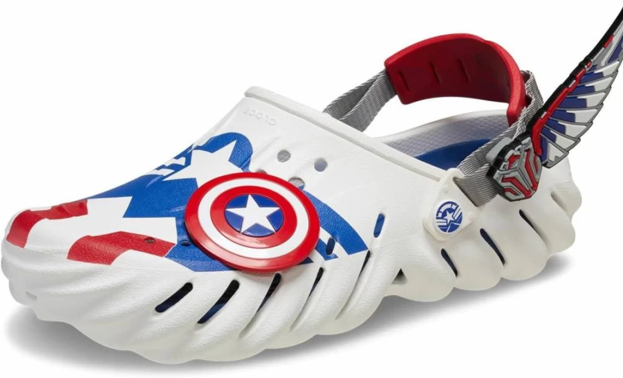 Crocs Marvel Captain America Unisex Adult Echo Clog | Lightweight Comfortable Slip-On Shoes
