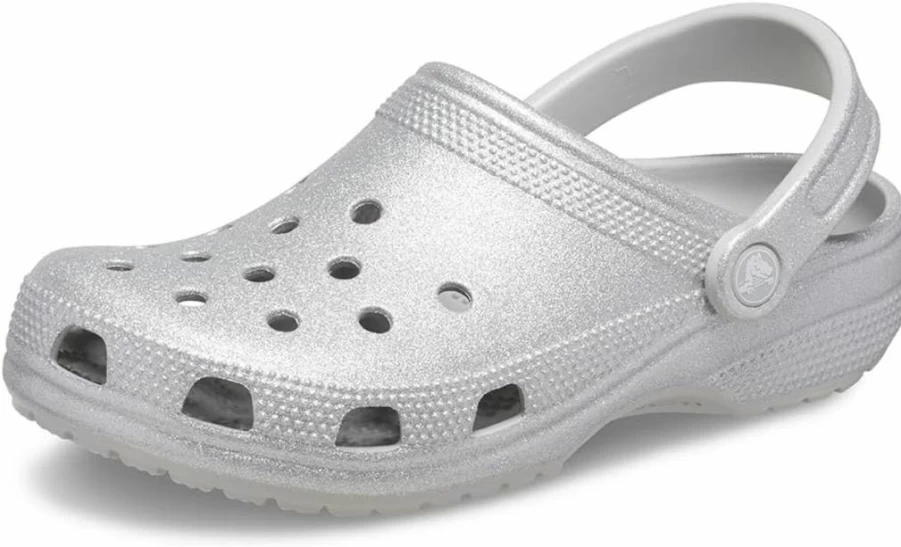 Crocs Unisex Adult Classic Glitter Clogs | Sparkly Comfort Slip-On Shoes for Men & Women