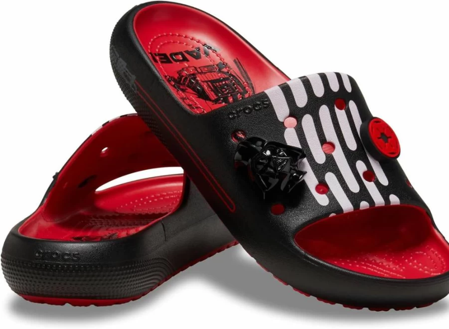 Crocs Unisex-Adult Darth Vader Classic Slides 2.0 - Star Wars Themed Comfort Sandals for Men & Women