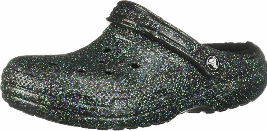 Crocs Unisex Classic Lined Glitter Clogs for Adults - Comfortable & Stylish Slip-On Shoes