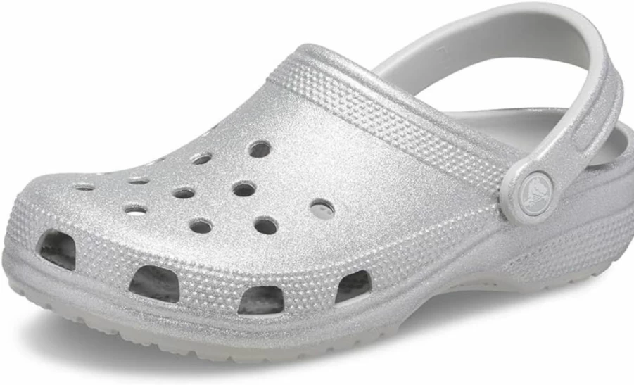 Crocs Unisex Classic Glitter Clogs for Adults - Sparkly Comfort Slip-On Shoes