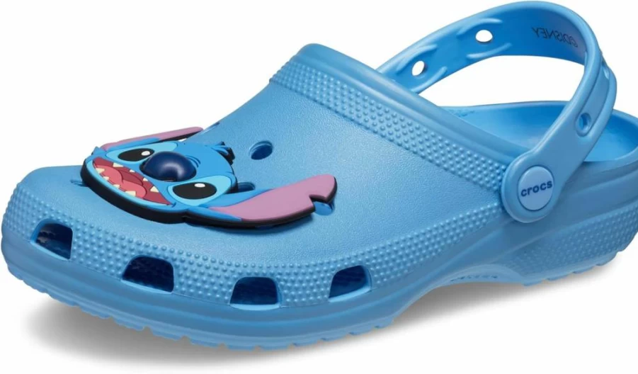 Crocs Kids Stitch Classic Clogs - Lightweight EVA Slip-On Shoes with Adjustable Heel Strap for Boys & Girls