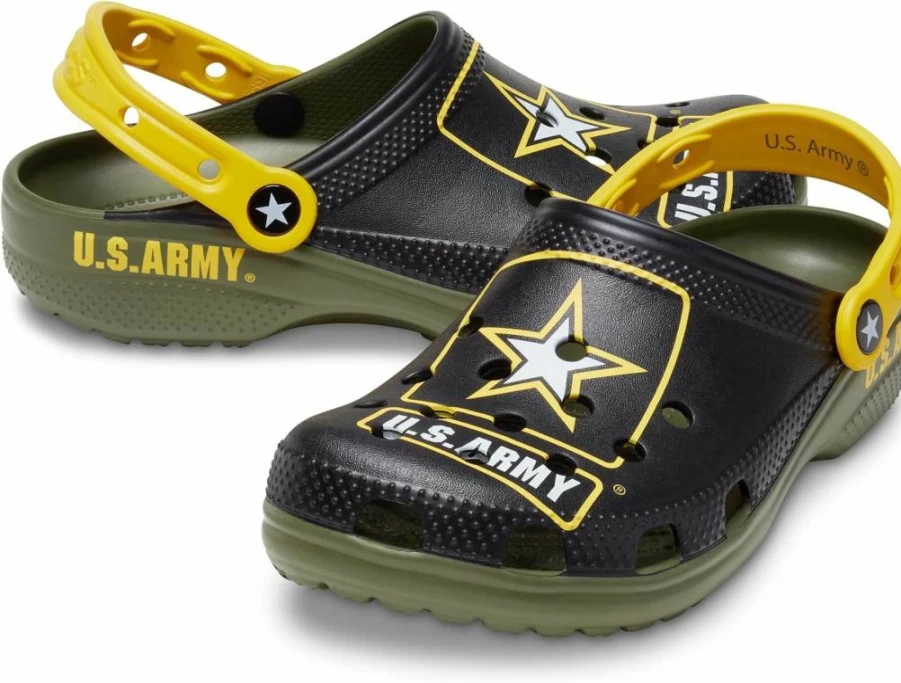 Crocs Unisex Classic Military Clogs - Comfortable Slip-On Shoes for Men & Women