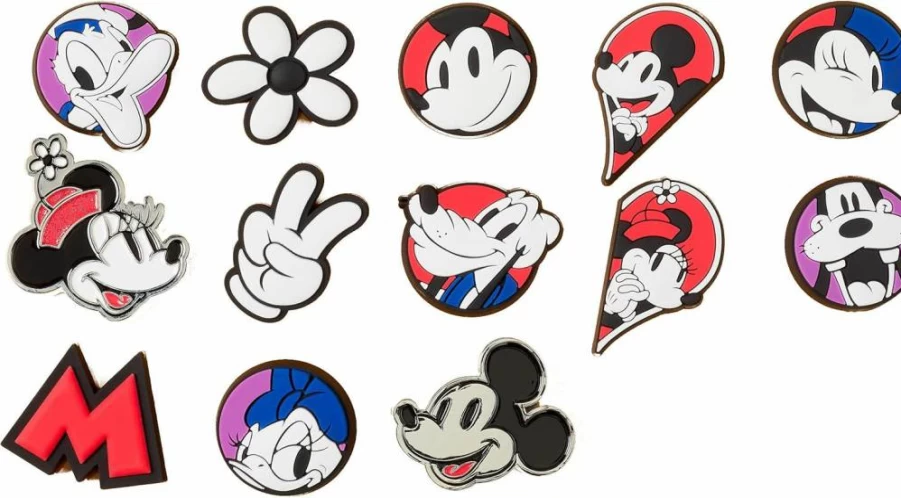 Crocs Jibbitz Disney Mickey & Minnie Mouse Shoe Charms, 13-Pack Collection, Mickey Mouse & Friends Decorations