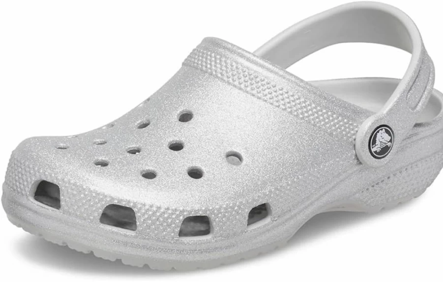 Crocs Kids' Classic Glitter Clogs | Sparkly & Comfortable Children's Sandals