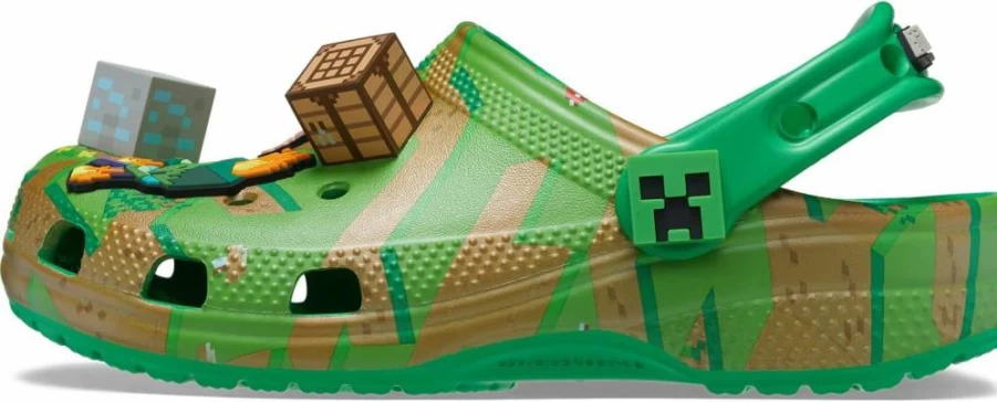 Crocs Kids Classic Minecraft Clogs - Unisex Children's Lightweight Comfortable Slip-On Shoes