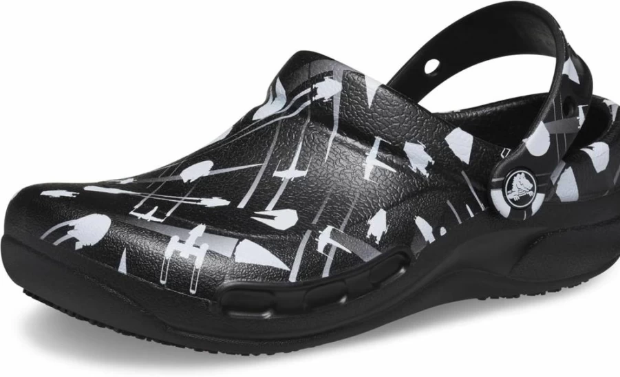 Crocs Unisex Bistro Slip-Resistant Work Clogs with Graphic Design for Adults